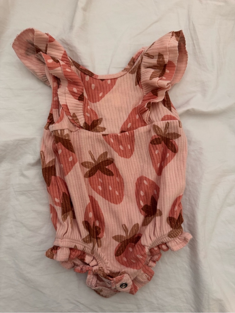 Kids Strawberry Print One-Piece Romper